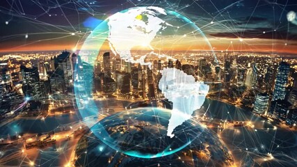 Aufkleber - global communication network concept