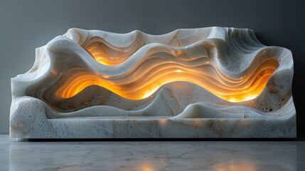 Wall Mural - Abstract Marble Sculpture with Inner Light