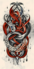 Wall Mural - Celtic Tribal Tattoo traditional tattoo illustration