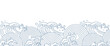 © TWINS DESIGN STUDIO - Japanese blue wave background vector. Wallpaper design with blue and white ocean wave pattern backdrop. Modern luxury oriental illustration for cover, banner, website, decor, border.
