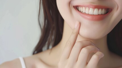 Poster - Close-up of a Woman Smiling with Perfect Teeth