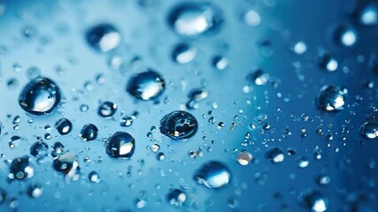 Leinwandbilder - water drops on a blue background