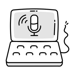 Poster - Digital podcast icon designed in hand drawn style 

