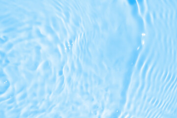 Wall Mural - abstract transparent water shadow surface texture natural ripple on blue background