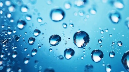 Leinwandbilder - water drops on a blue background