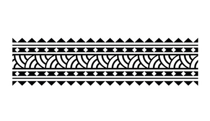 Polynesian hawaiian ethic pattern deoration.Hawaiian native art design.Polynesian tattoo band tribal design.