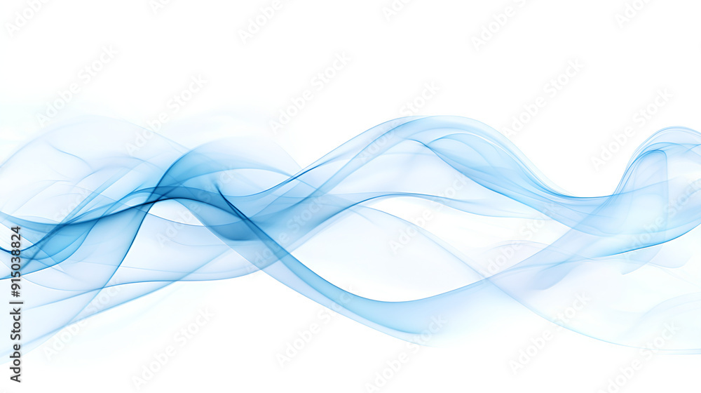 Blue abstract smoke waves on a white background Stock Photo | Adobe Stock