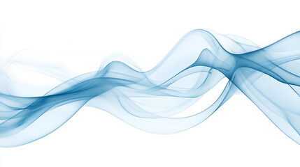 Wall Mural - blue abstract smoke waves on a white background