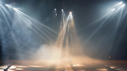 Poster - Stage lights illuminate the smoke at the studio.