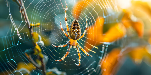 Spider Web with a Spider Illustration