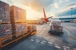 © Mitya - Loading air cargo containers onto modern freighter jet aircraft for shipment preparation at airport