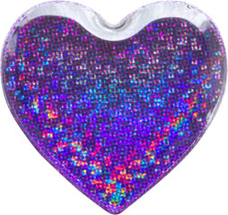 Wall Mural - heart shape hologram sticker isolated on white background