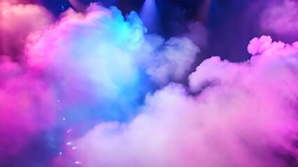 Poster - Stage lights illuminate the smoke at the studio.