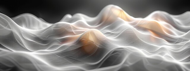 Wall Mural - Abstract flowing lines in light grey on a white background.