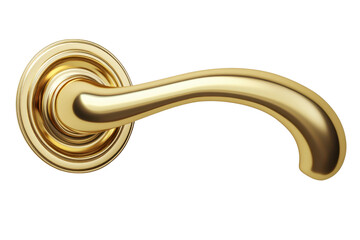 Elegant gold door handle with an antique design, isolated on a transparent background. Perfect for interior design themes and hardware details.