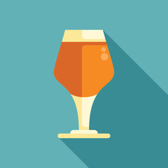 Poster - Simple illustration of a glass of beer on a blue background