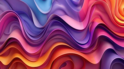 Wall Mural - Abstract Colorful Wavy Pattern