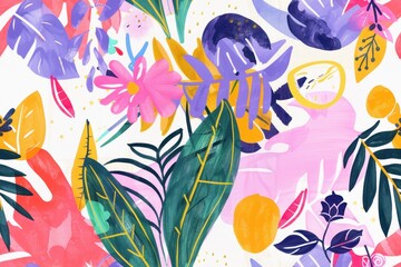 Wall Mural - Colorful Abstract Floral Illustration