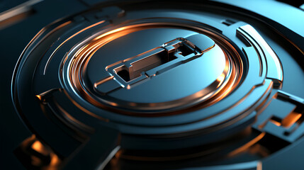 Wall Mural - password 3d render icon