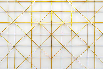 Canvas Print - grid of gold lines on white