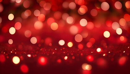 Wall Mural - abstract red color bokeh background for christmas and new year