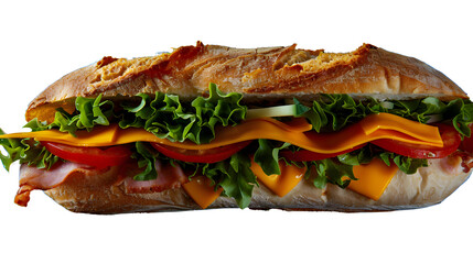 Poster -  a crispy and golden French baguette type sandwich