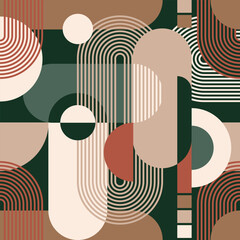 Mid Century Geometric Seamless Pattern Design