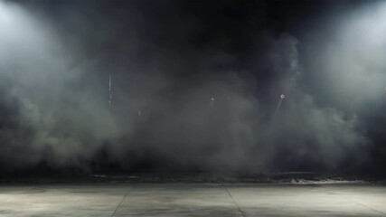 Poster - Stage lights illuminate the smoke