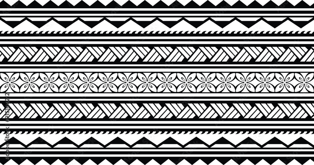 Samoan Patterns Border Polynesian pattern tribal tattoo border. Tribal tattoo geometric fore ...