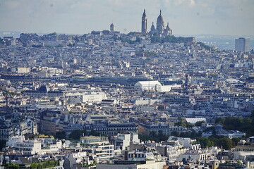 view of paris from eiffel tower, france