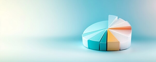 An abstract visual representation of a portfolio pie chart, with private equity as a distinct segment, set against a gradient background. The image conveys the concept of diversification with space