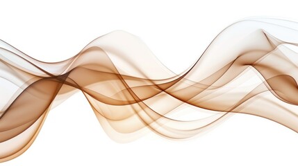 Canvas Print - Abstract Brown Swirling Waves on White Background