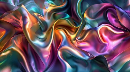 Leinwandbilder - Vibrant silk fabric drapes gracefully, showcasing rich colors and smooth textures illuminated by gentle light, creating an abstract appearance