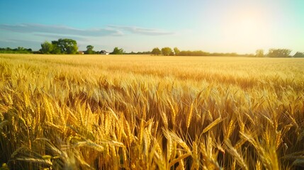 Canvas Print - The field is spacious agricultural with even rows