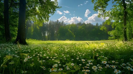 Canvas Print - A clearing in the forest is a blooming