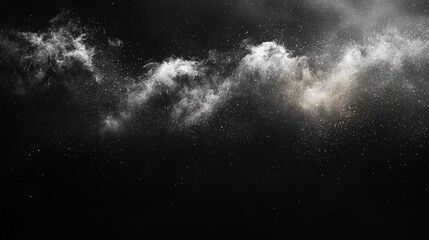 Leinwandbilder - Fine particles swirl gracefully against a dark background, creating an enchanting display of movement and texture in the night