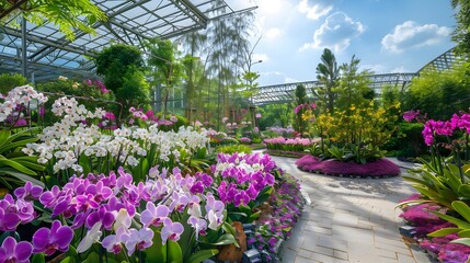 Poster - Orchid garden is a blooming orchid garden