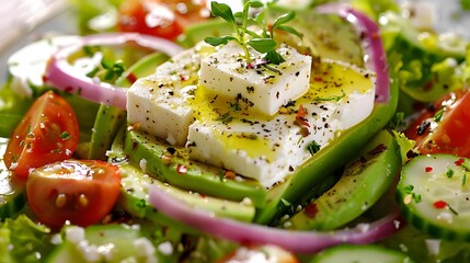 Wall Mural - The salad is a colorful salad made