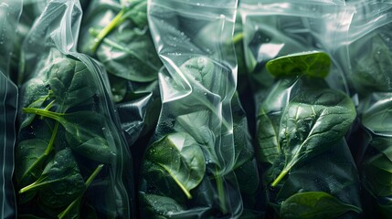 Wall Mural - The spinach is frozen and neatly placed