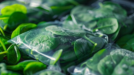 Poster - The spinach is frozen and neatly placed