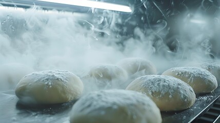 The dough is spread on baking sheets