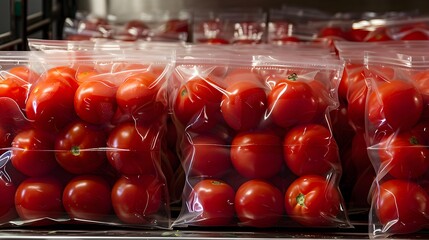 Wall Mural - The tomatoes are frozen and neatly arranged