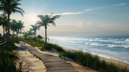 Poster - The trail leads through the coastal dunes