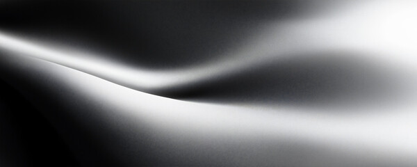 Wall Mural - Black and white silk background, smooth gradient background, abstract lines, light effect, curved shape, soft lighting, blurry details.