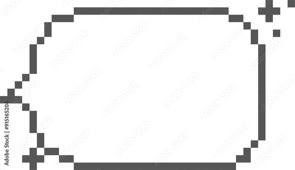 8bit retro game pixel art speech bubble balloon icon sticker memo ...