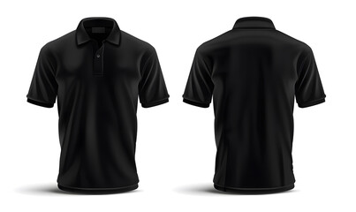 Poster - Black Polo shirt, clothes on background isolated white background design