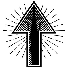 Wall Mural - a hand-drawn black arrow