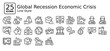 © Dimas Anom - Global Recession icons in outline style. Collection of Economic, Crisis, Financial, Business Icon set in Line Style. Simple vector editable stroke, easy to use