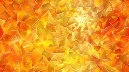 Leinwandbilder - A digitally rendered abstract pattern composed of numerous bright yellow and orange triangles. The triangles are arranged in a seemingly random pattern, creating a chaotic but visually pleasing effect