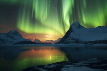 Poster - Aurora landscape outdoors nature.